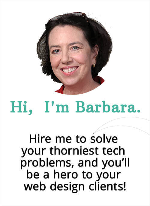 Barbara Feldman, of WordHer.com, is a #WordPress troubleshooter with a focus on solving tech problems for web designers, virtual assistants, digital agencies.